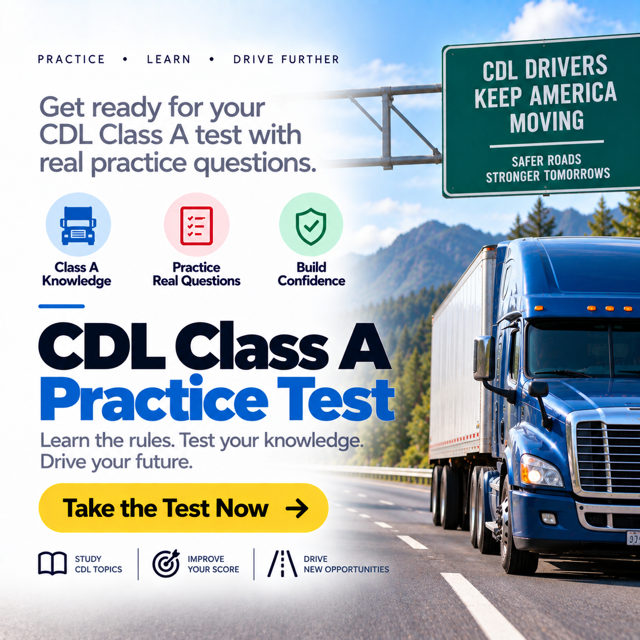 Alabama CDL Class A Practice Test – 20 Questions with Answers