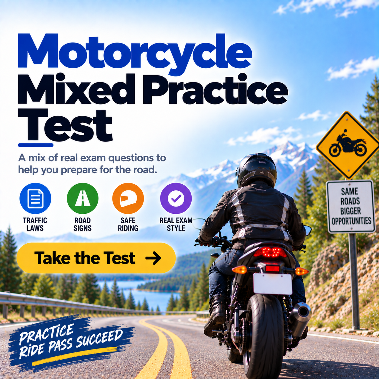 Alabama Motorcycle Mixed Practice Test – 20 Questions with Answers
