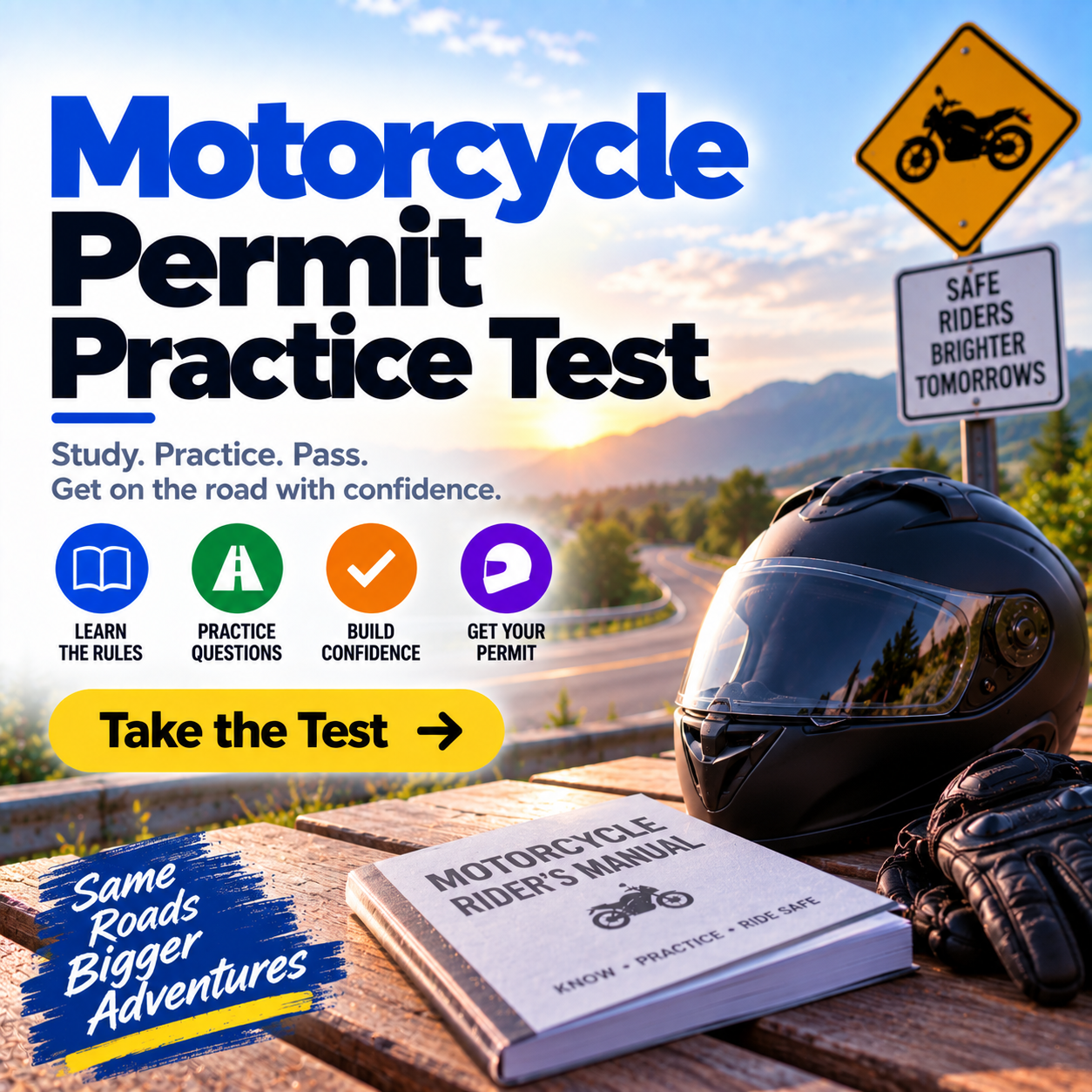 Alabama Motorcycle Permit Practice Test – 20 Questions with Answers