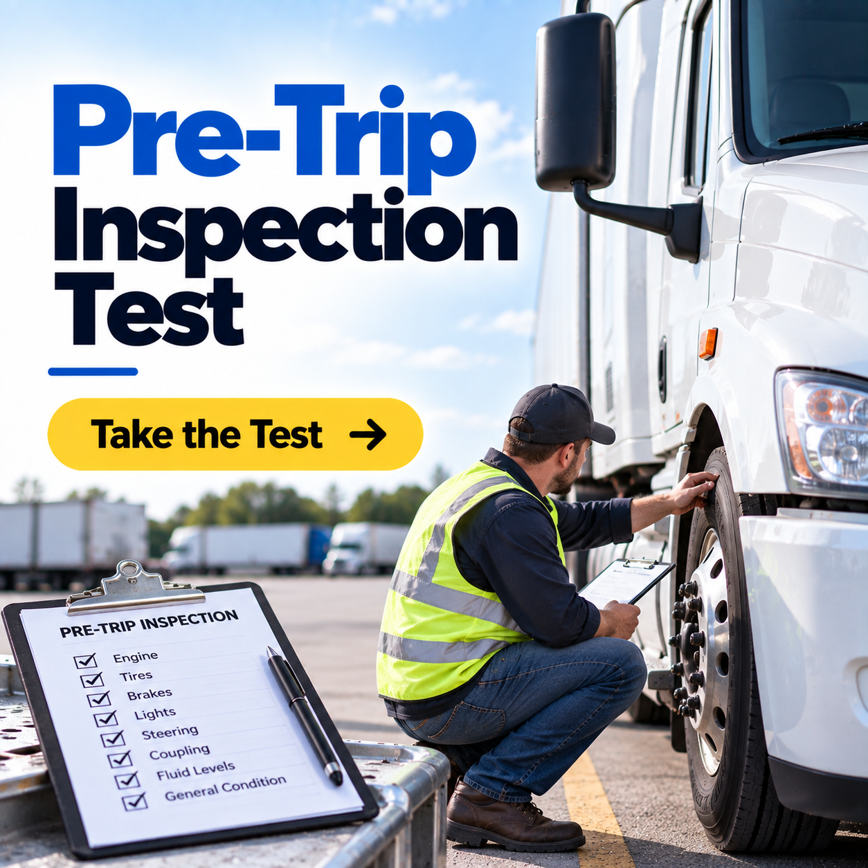 Pre-Trip Inspection Test – 20 Questions with Answers