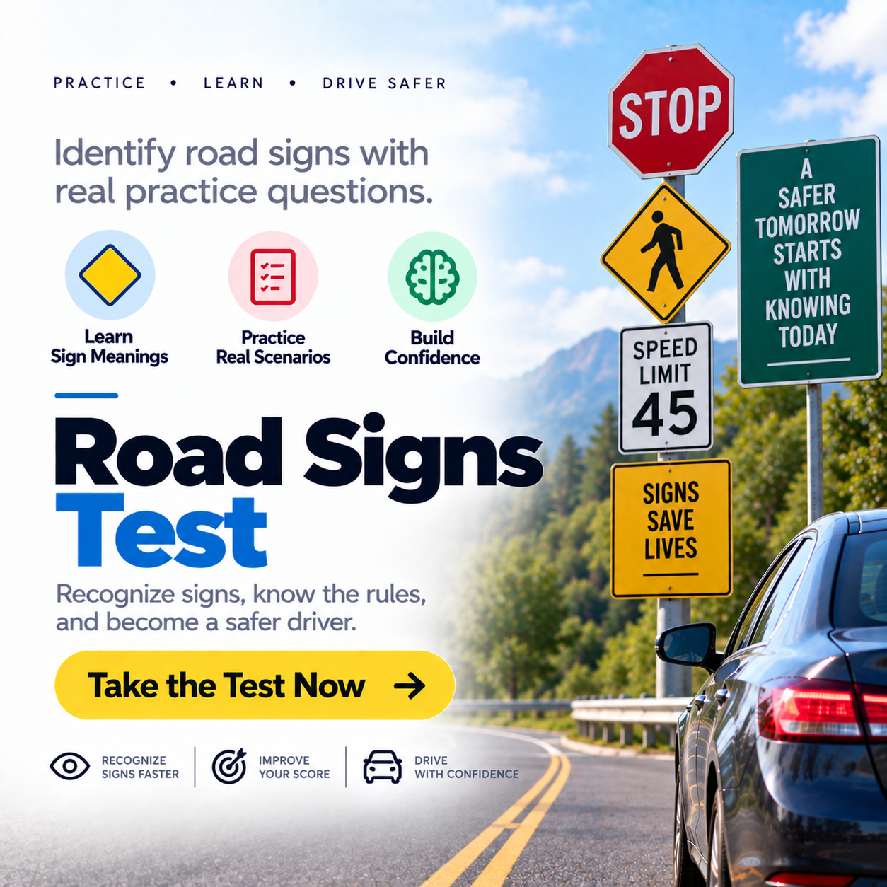 Alabama Road Signs Test – 20 Questions with Answers